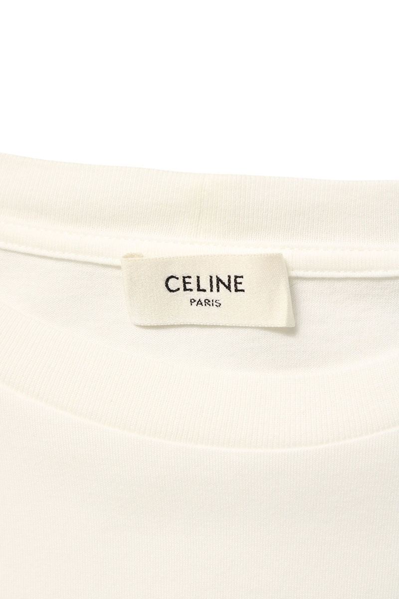 CELINE Triomphe Logo Loose Fit T-Shirt White Size L