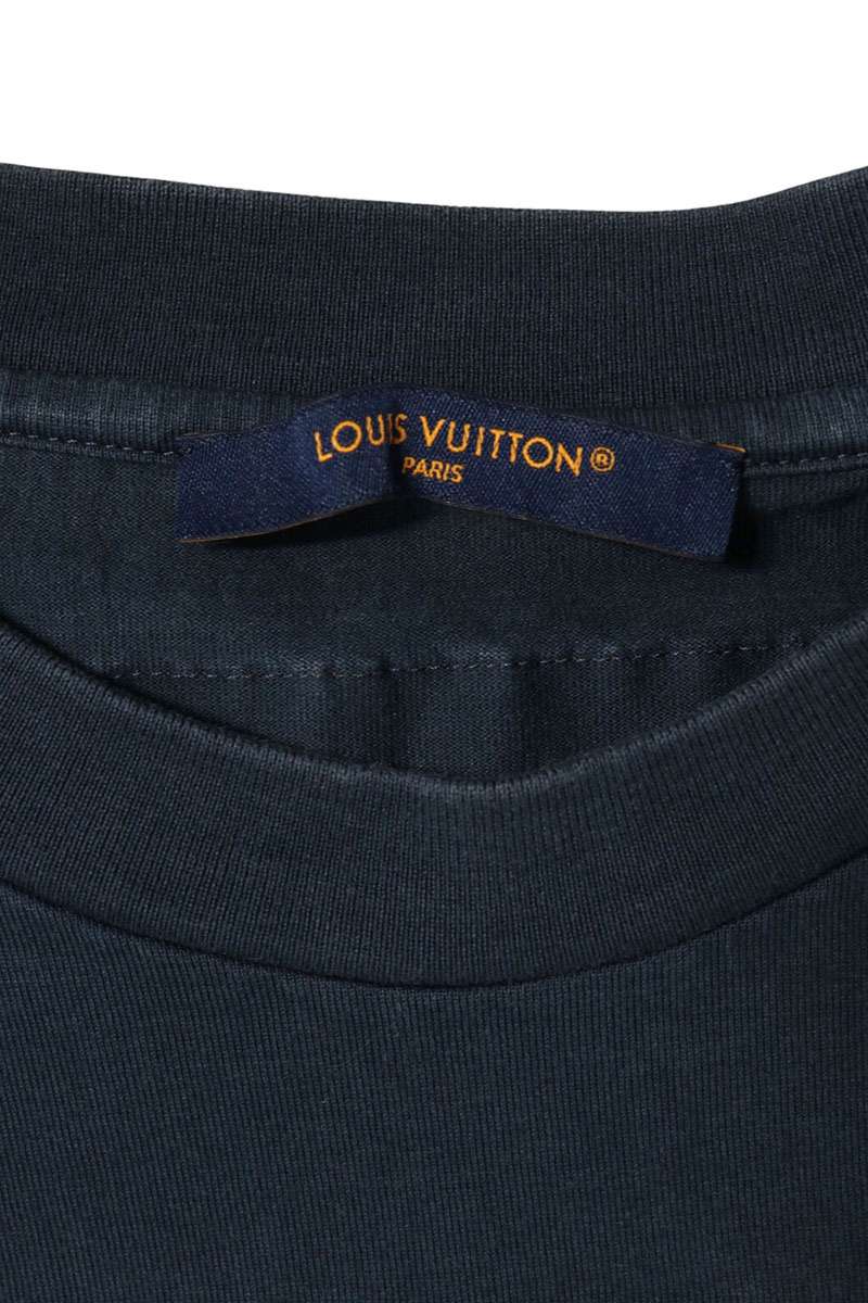 LOUISVUITTON LV Debossed Cotton T-Shirt Navy Size 4XL