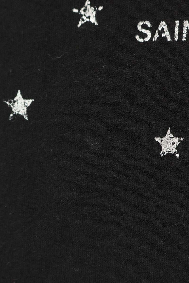SAINT LAURENT PARIS Logo Star Print T-Shirt Black Size S