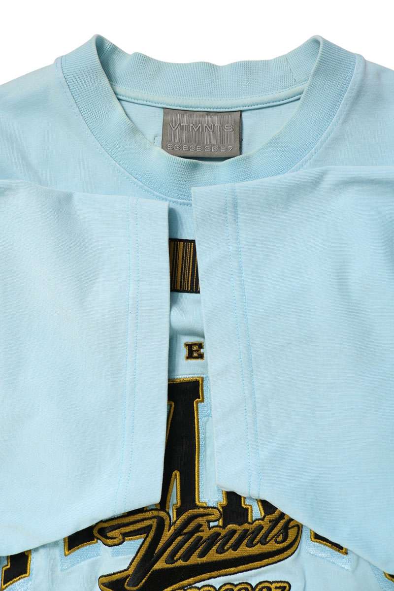 VTMNTS Logo Embroidery T-Shirt Light Blue Size S