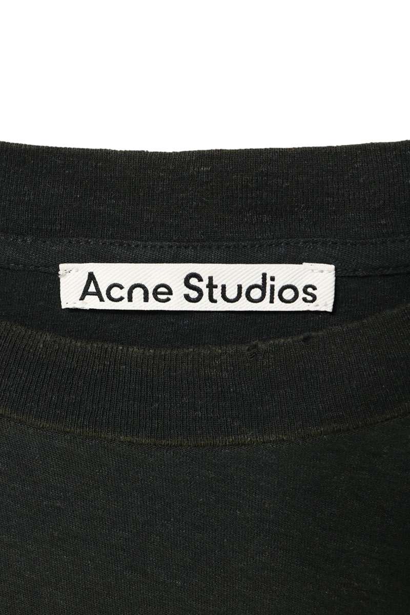 ACNE STUDIOS Logo Print Vintage Wash T-Shirt Black Size XL
