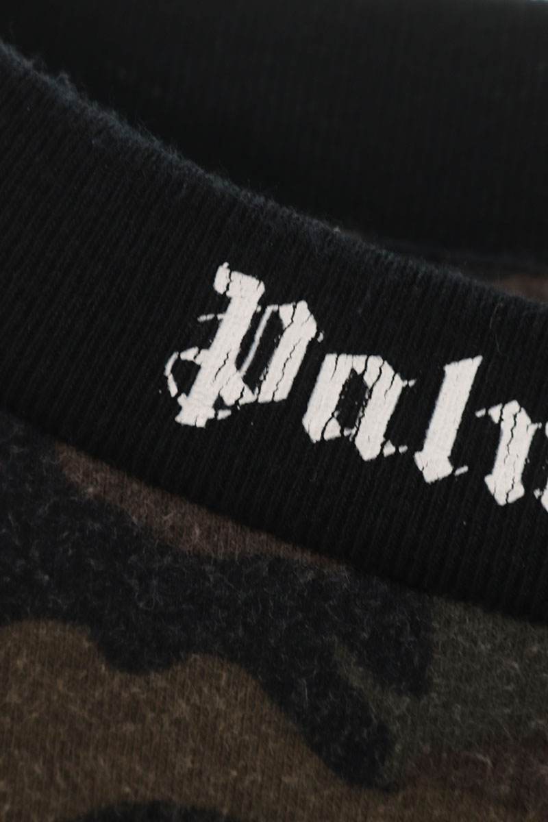 Palm Angels F22JER002 Back Logo Camo T-Shirt Green Size XL