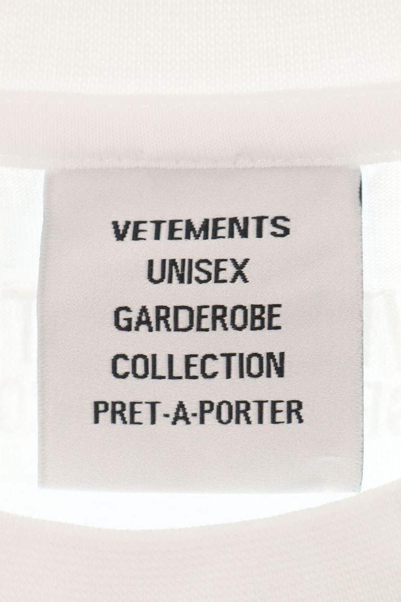 VETEMENTS Logo Print Cotton T-Shirt White Size S
