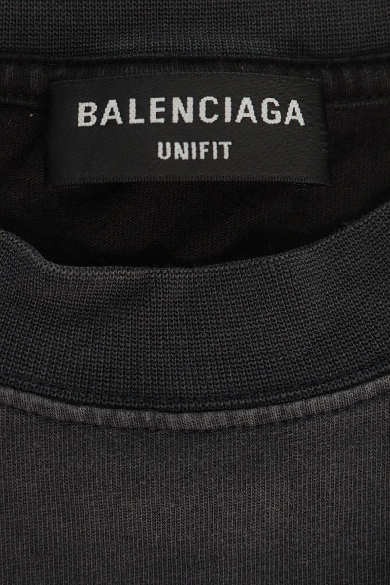 BALENCIAGA Damaged Speedhunters Upside T-Shirt Black Size 2