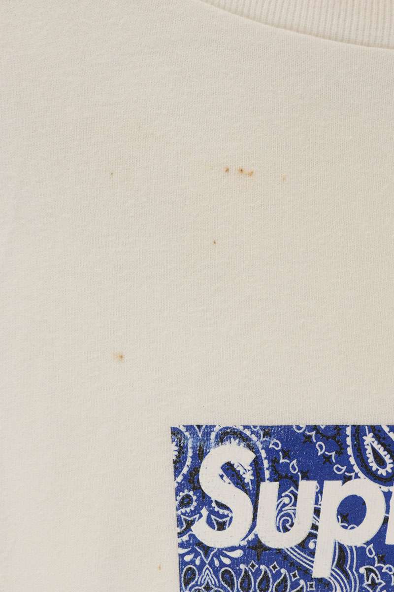 SUPREME Bandana Box Logo Tee White/Blue Size M