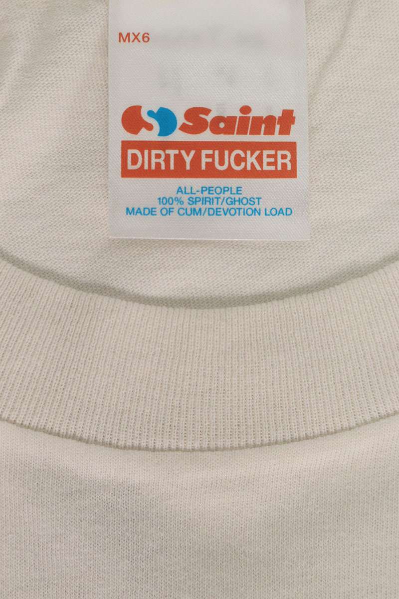 SAINT MICHAEL 25SS Dirty Pig T-Shirt White/Pink Size XXL