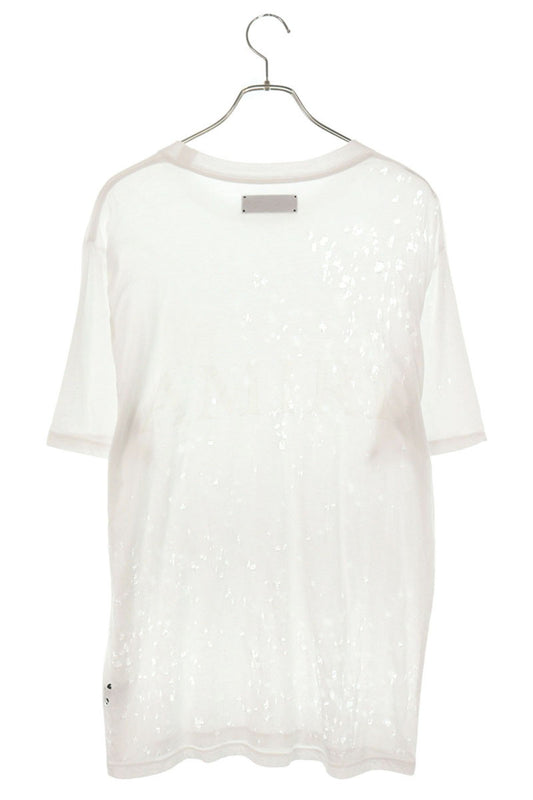 AMIRI MA Logo Shotgun Distressed T-Shirt White Size S