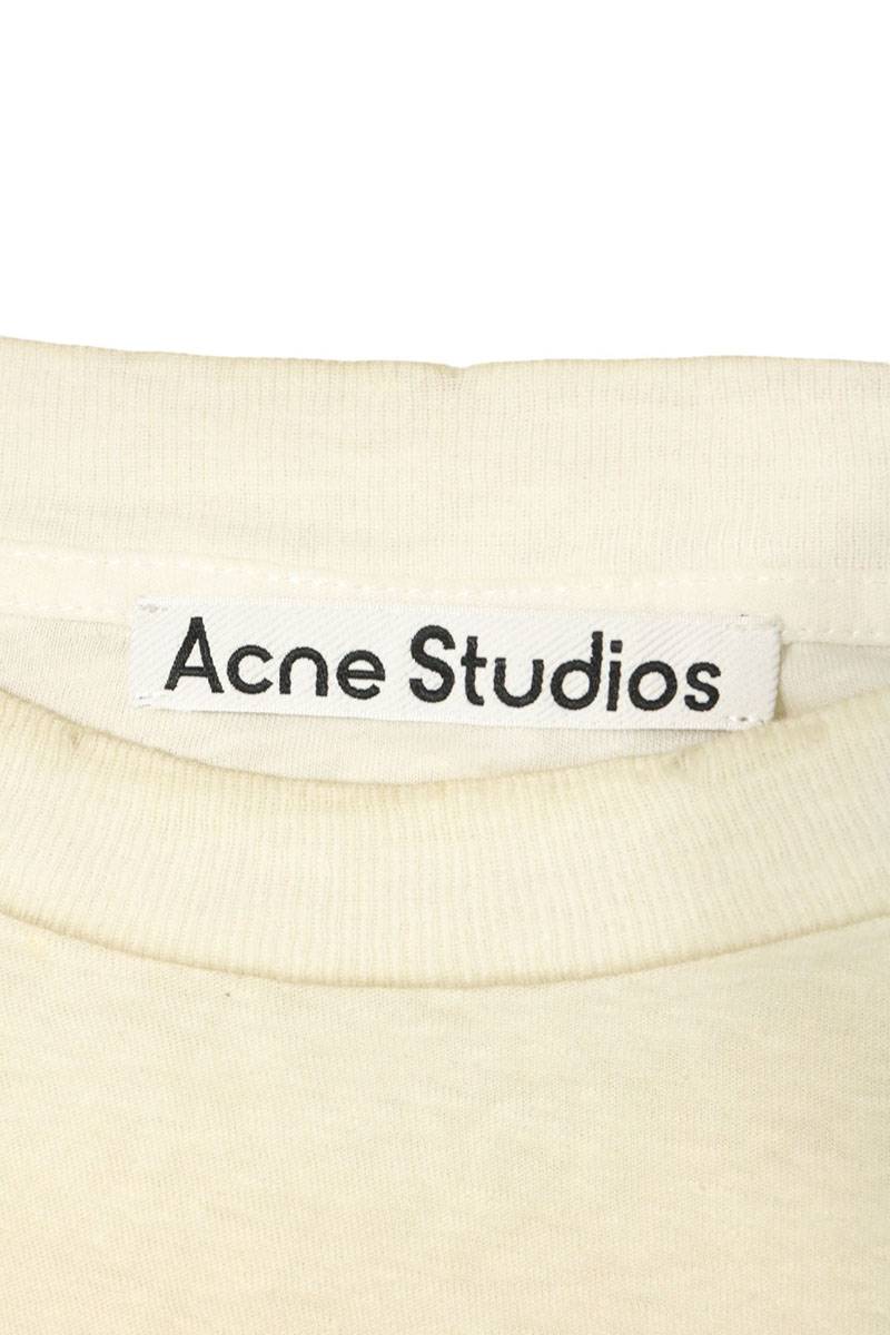 ACNE STUDIOS White Spray Logo T-Shirt Cotton/Linen Size M