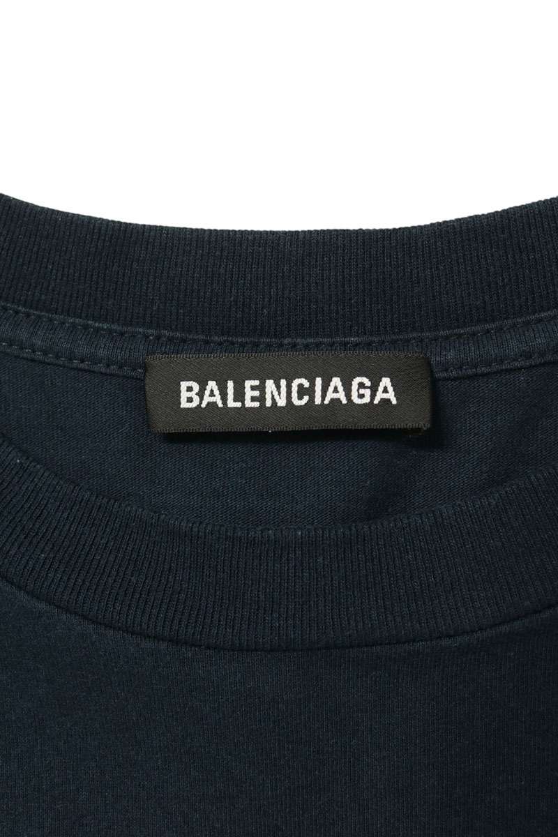 BALENCIAGA Black Logo Embroidered Cotton T-Shirt Size XS