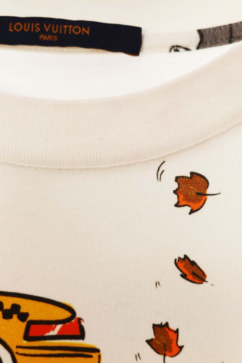 LOUISVUITTON 19AW White New Walkers Cotton T-Shirt Size XL