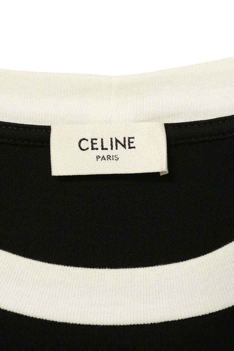 CELINE 38AW Black Triomphe Embroidery T-Shirt Size XS