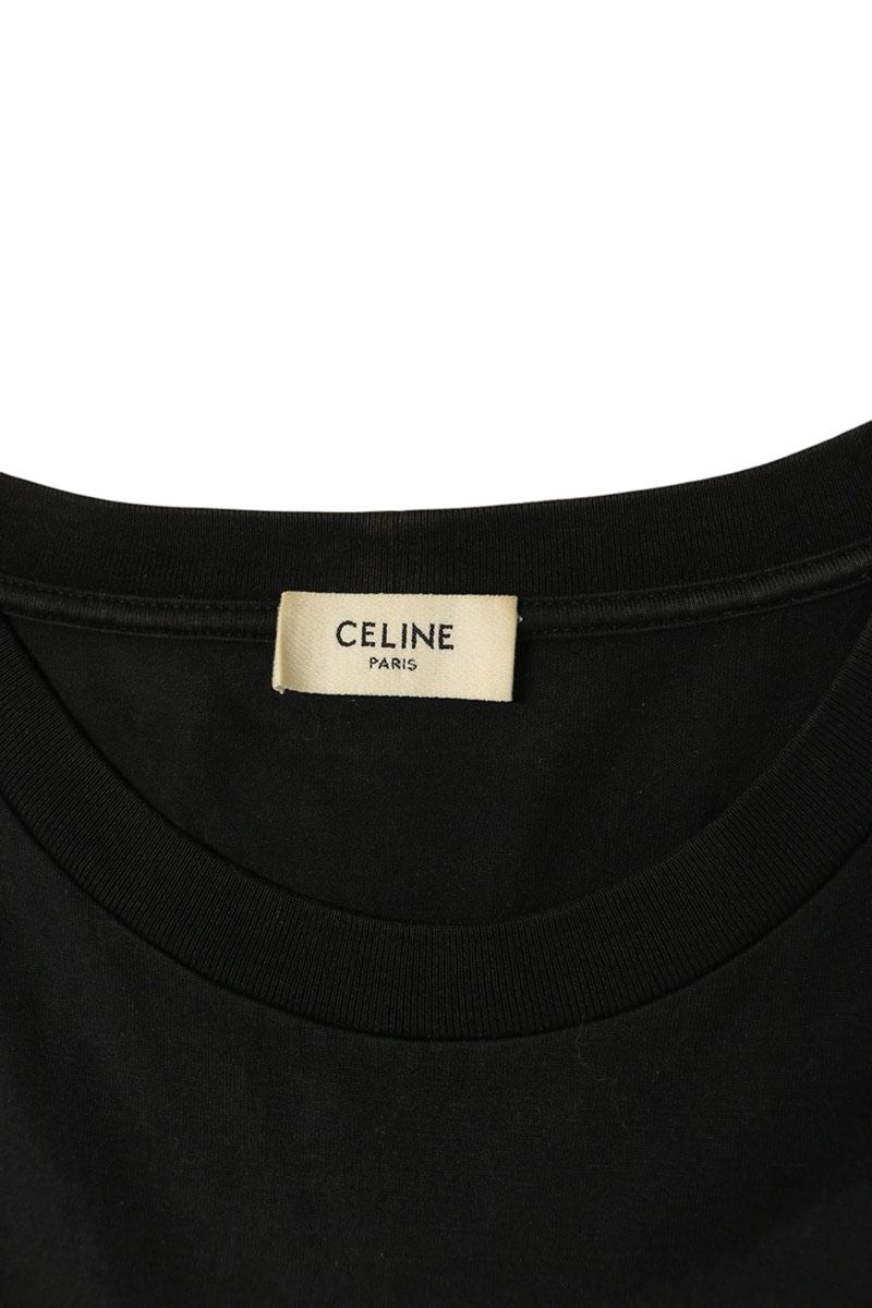 CELINE Checker Logo Studs T-Shirt Black Size M