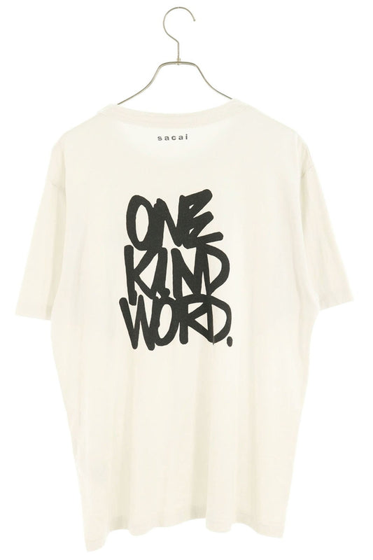 Sacai English Letter Print Cotton T-Shirt White Size 4