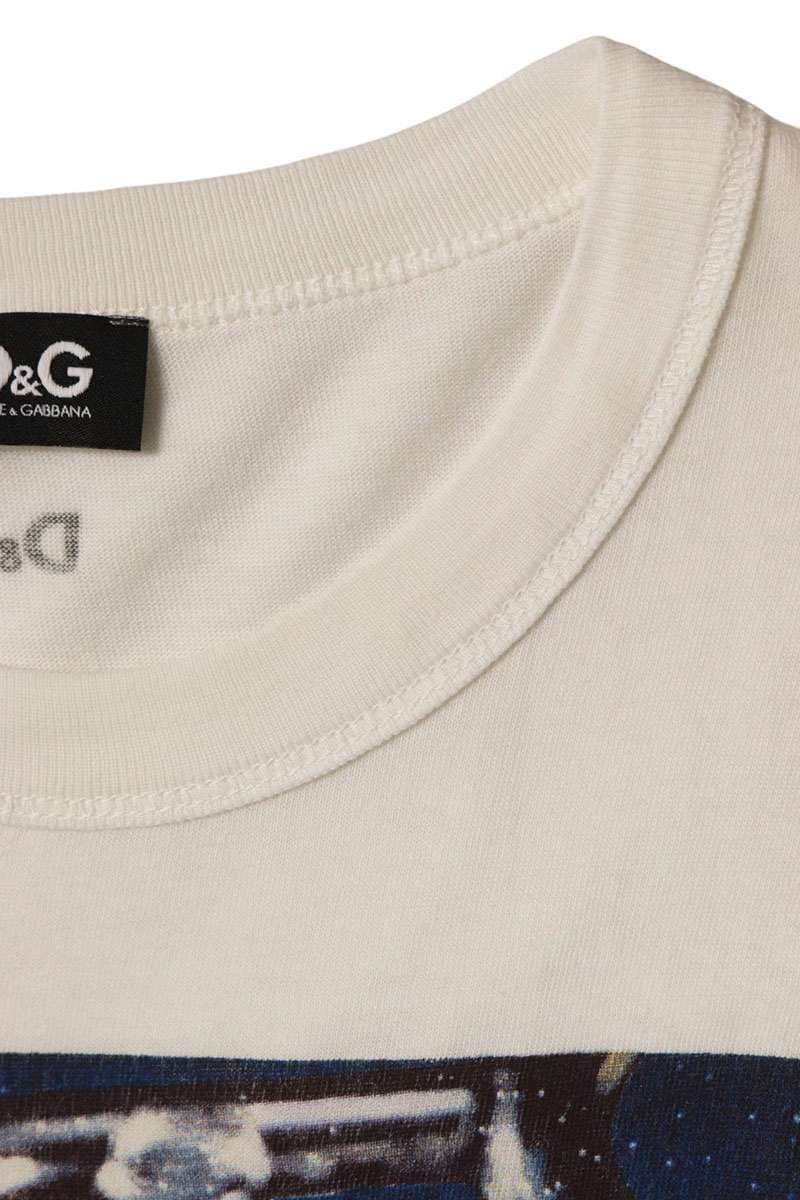 DOLCE & GABBANA Front Print T-Shirt White Size 48