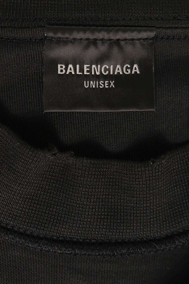 BALENCIAGA 24SS Distressed Inside Out T-Shirt Black Size L