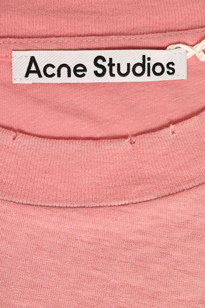 ACNE STUDIOS Spray Logo Vintage Fit T-Shirt Pink Size XS