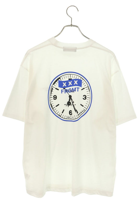 GOD SELECTION XXX x Fragment Design Logo White Blue T-Shirt Size L