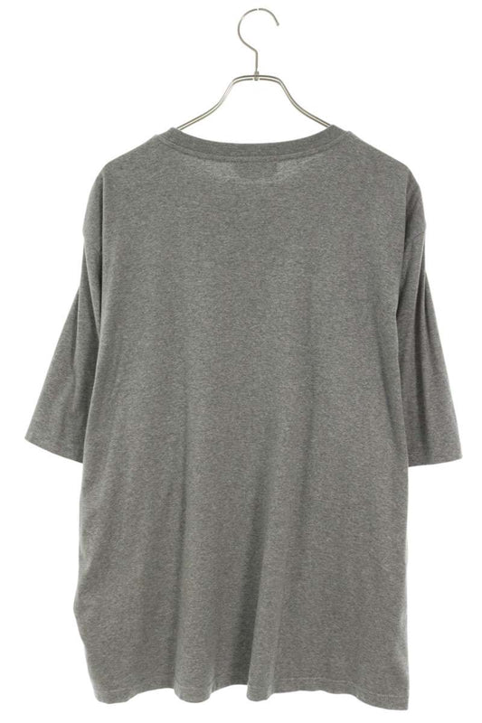 HERMES H-Vole Logo Leather Patch T-Shirt Gray Size XL