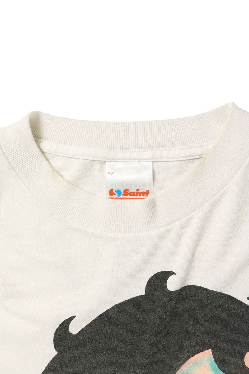 SAINT MICHAEL 26AW Character Print T-Shirt White Size XL