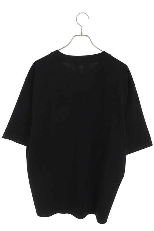 AMI Alexandre Mattiussi Logo Print Black Cotton T-Shirt Size XL