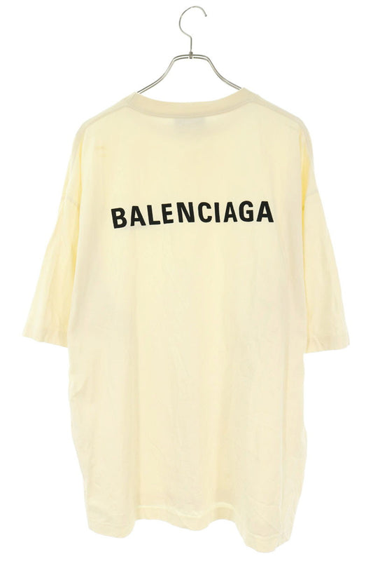 BALENCIAGA Logo Embroidered Medium Fit T-Shirt Beige Size XL