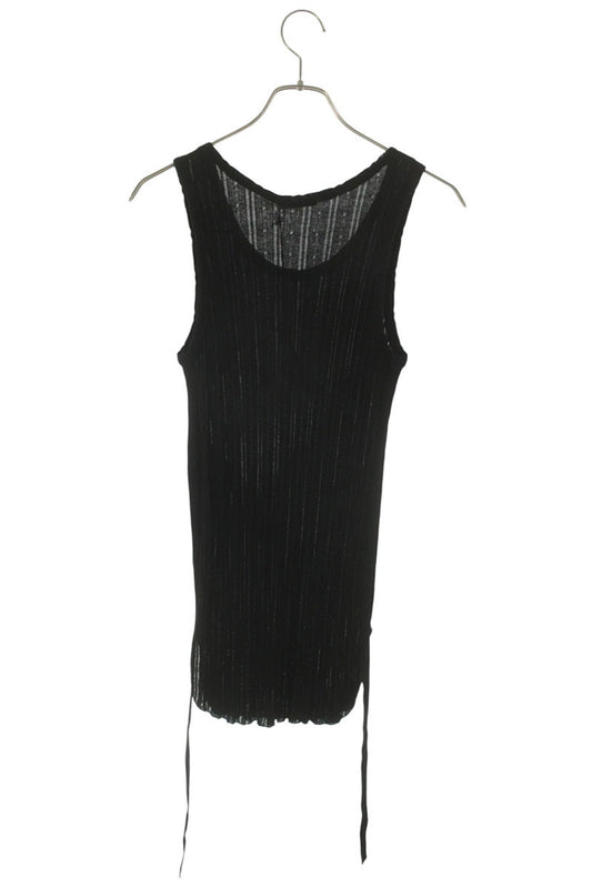 ANN DEMEULEMEESTER 26SS Ribbed Cotton Tank Top Black Size L