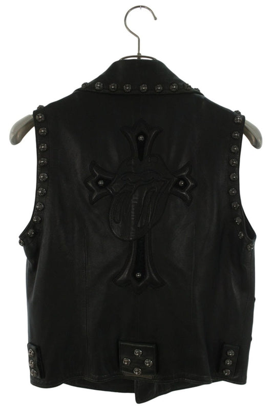 Chrome Hearts Custom Leather Vest Cross Ball Studs Size M
