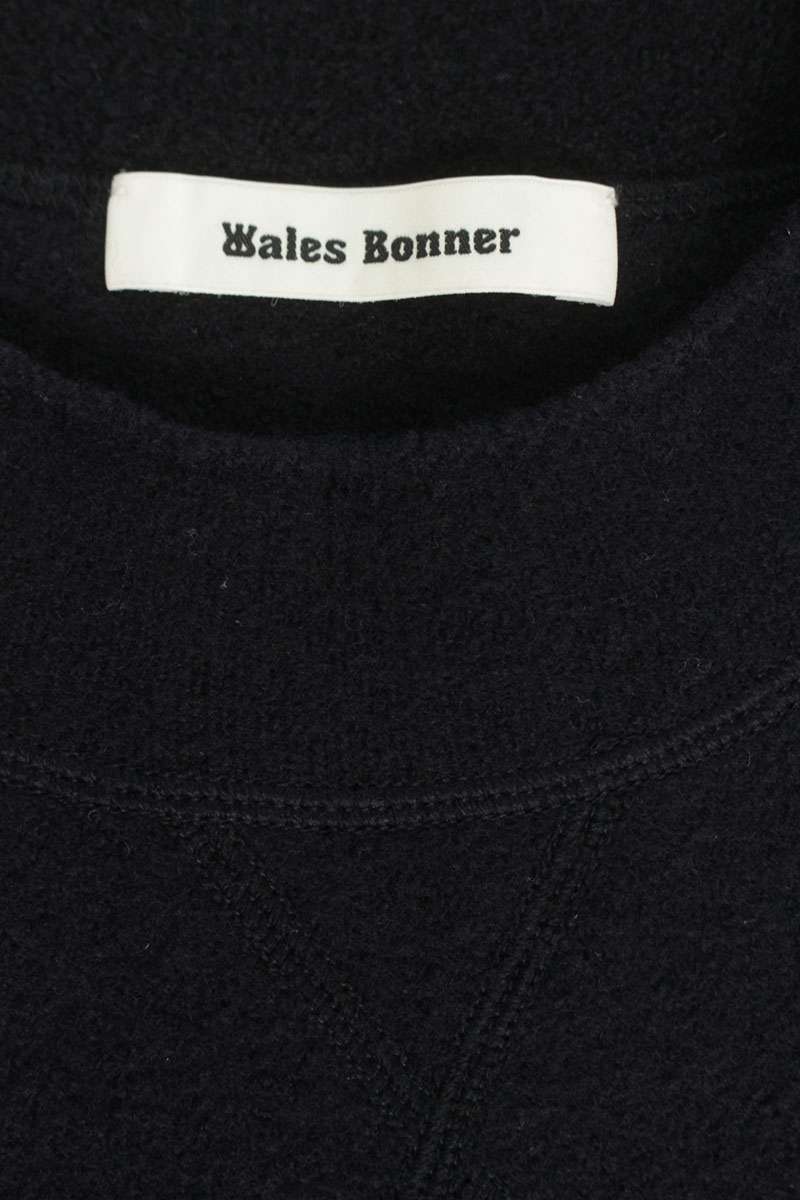 WALES BONNER 24AW HOWARD Logo Wool Knit Vest Black Size M