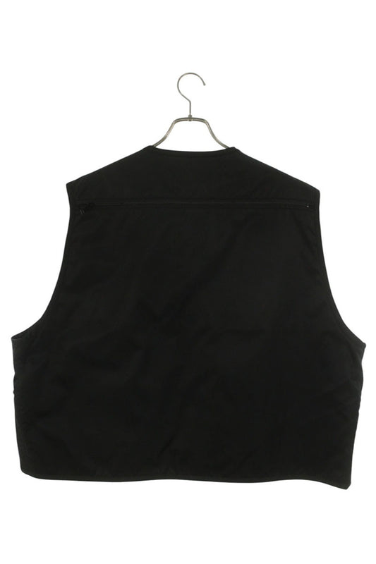 PRADA RE-NYLON Logo Plate Utility Vest Black Size XXL