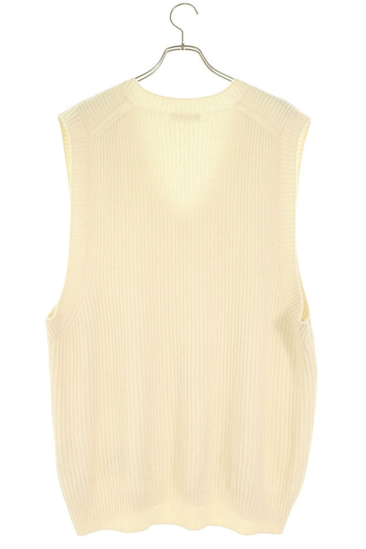 PRADA Cashmere Wool Oversized V-Neck Vest White Size 50