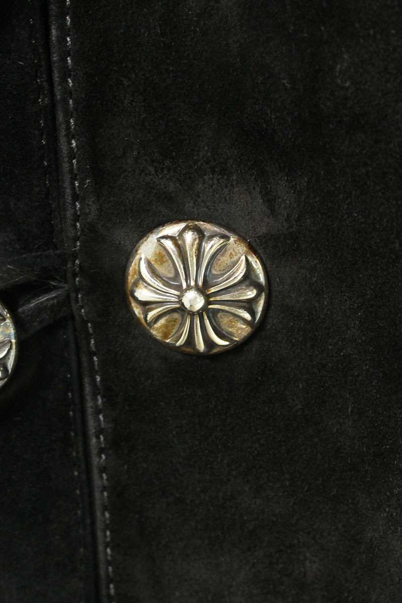 Chrome Hearts 8 Cross Ball Suede Leather Vest Black Size S