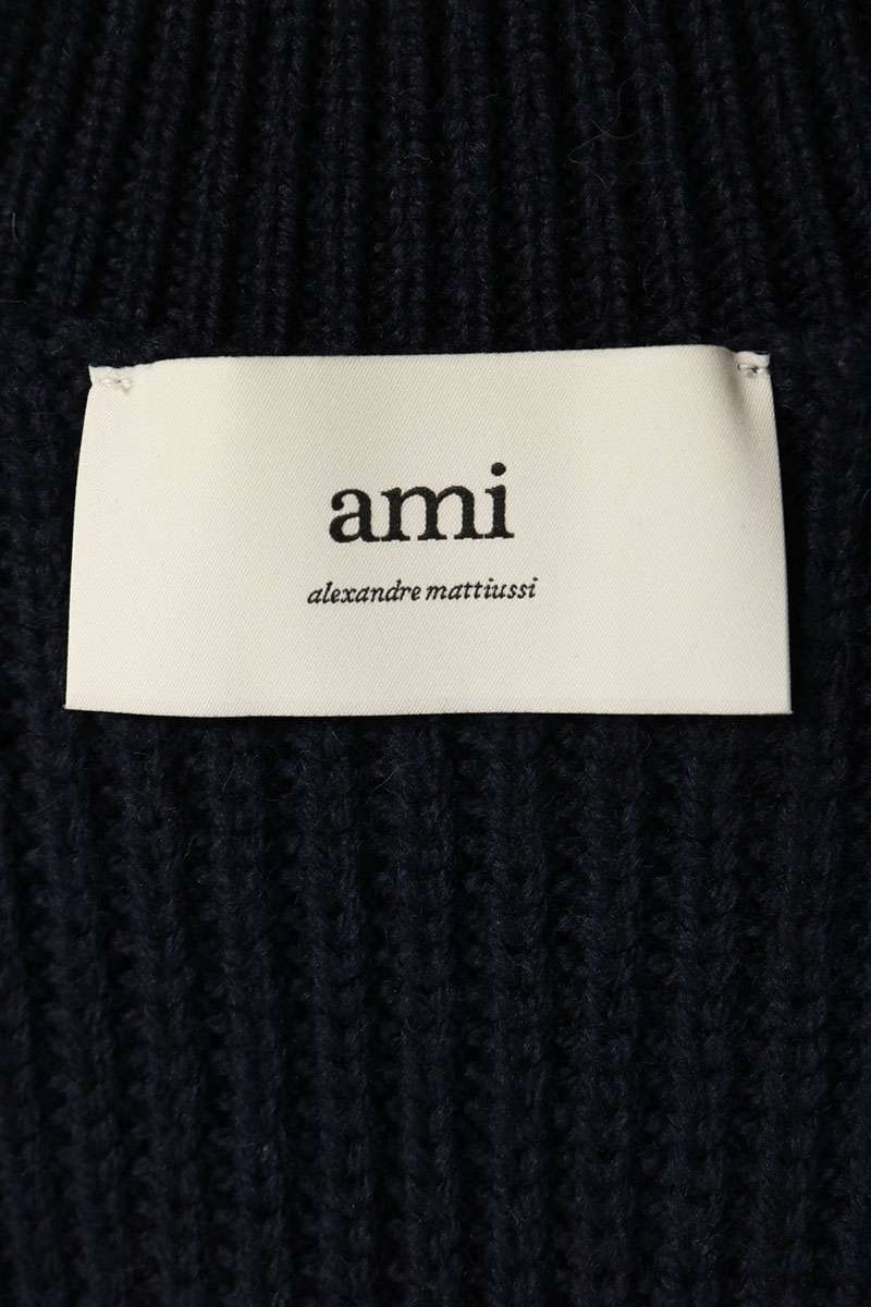 AMI Oversized Heart Logo Knit Vest Navy Size L