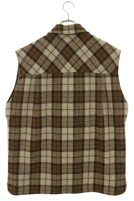 miumiu Check Oversized Vest Brown Size 42