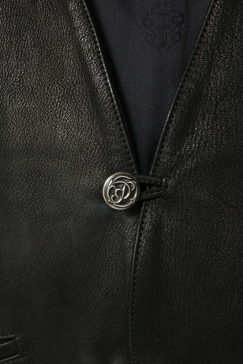 Chrome Hearts Classic 2B Floral Ball Leather Vest Size M