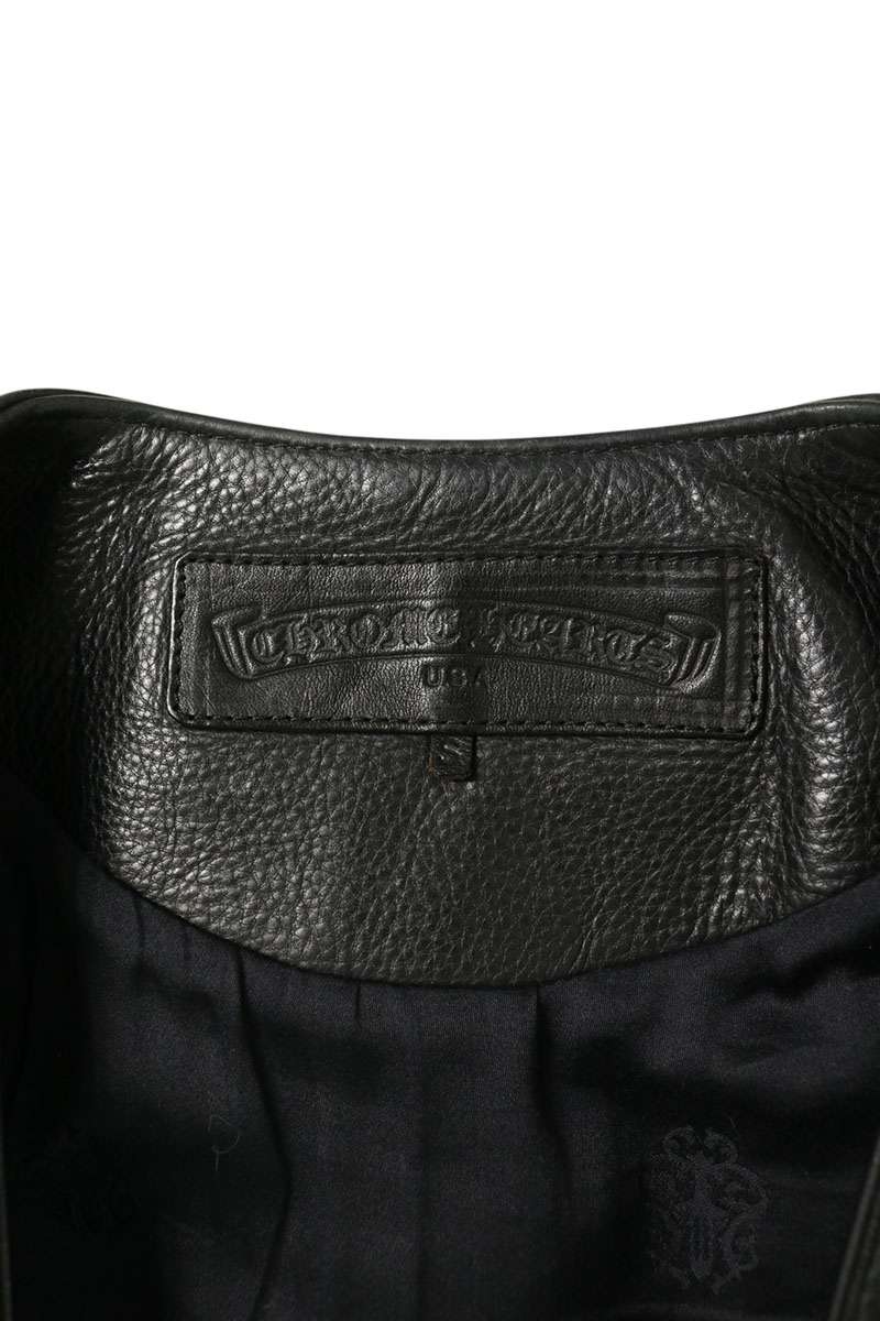 Chrome Hearts Leather Gunslinger Strap Vest Black Size S