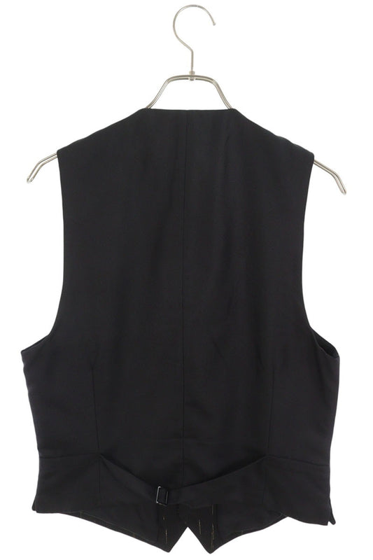 SAINT LAURENT PARIS Pinstripe Wool Vest Black/Gold Size 48