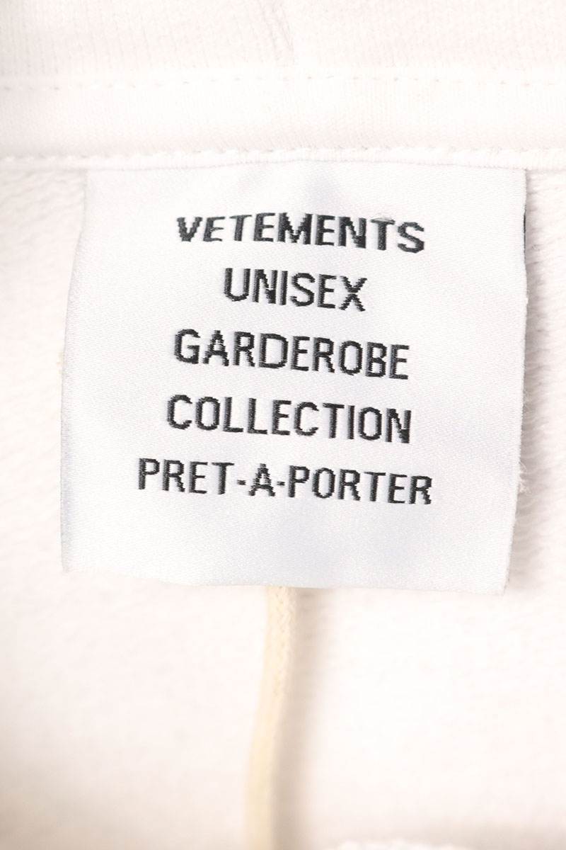 Vetements 23AW WHITE PARIS Logo Print Hoodie White Size S