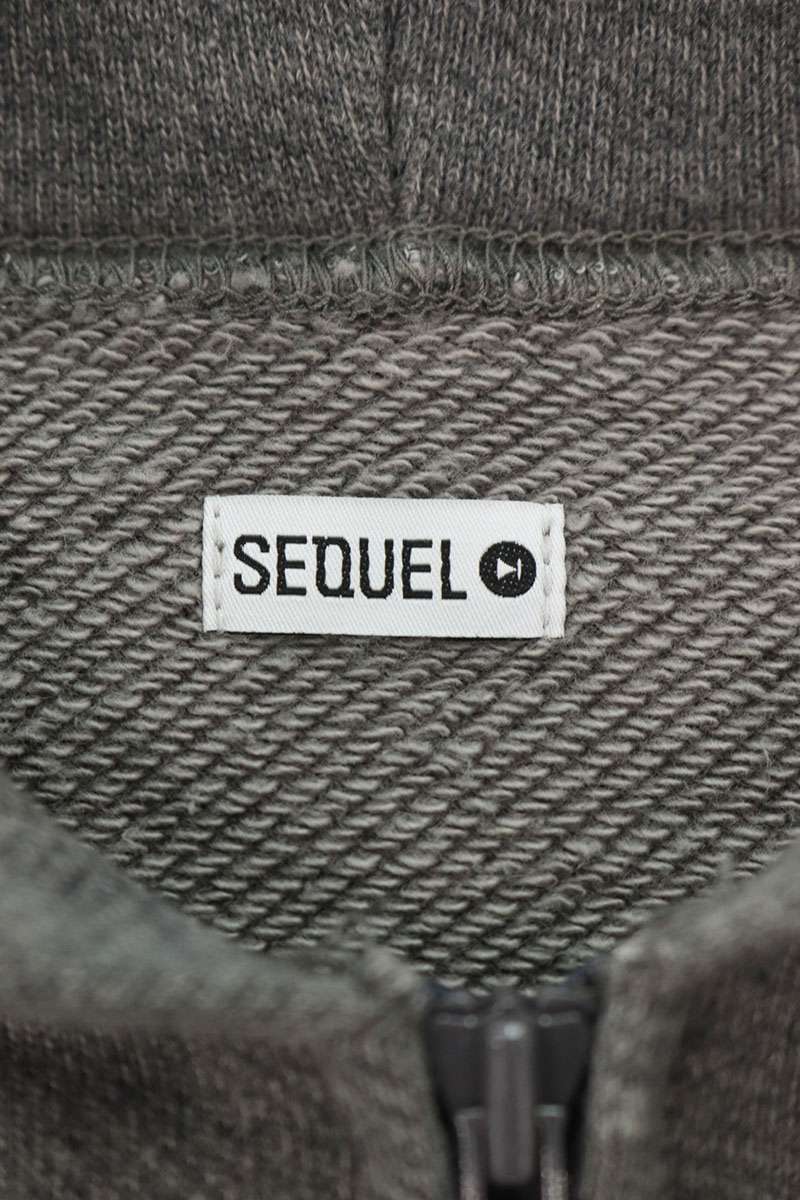 SEQUEL Back Print Zip Hoodie Black Cotton Blend Size XL