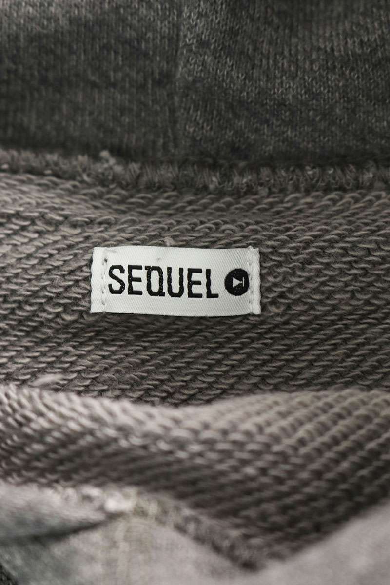 SEQUEL Back Print Hoodie Gray Cotton Blend Size XL