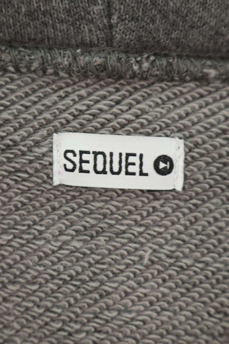 SEQUEL Back Print Hoodie Gray Cotton Blend Size L