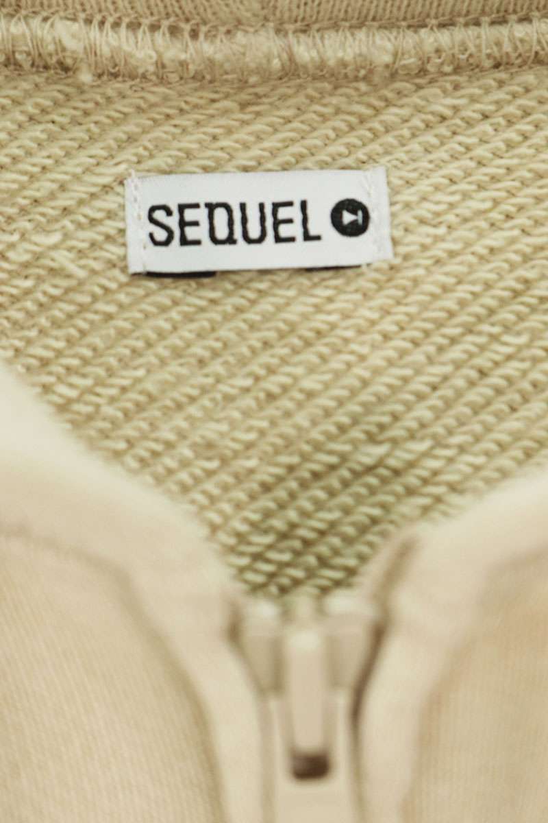 SEQUEL 23SS Logo Print Full Zip Hoodie Beige Size L