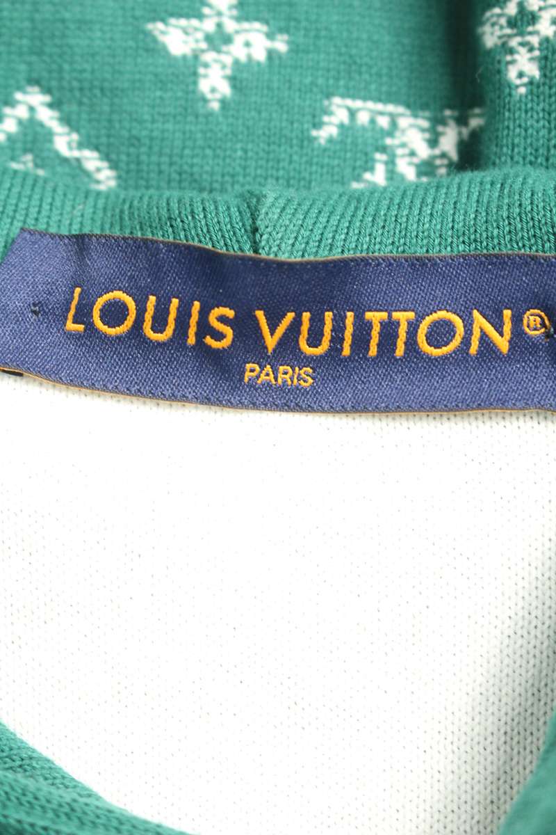 LOUISVUITTON 23AW Monogram Gradient Knit Hoodie Green Size S