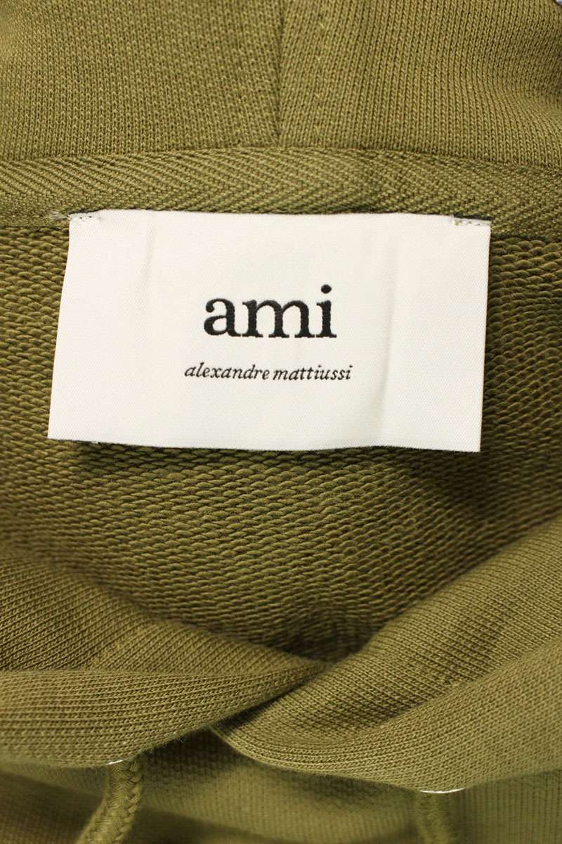 AMI 25AW Embroidered Pullover Hoodie Green Size XL