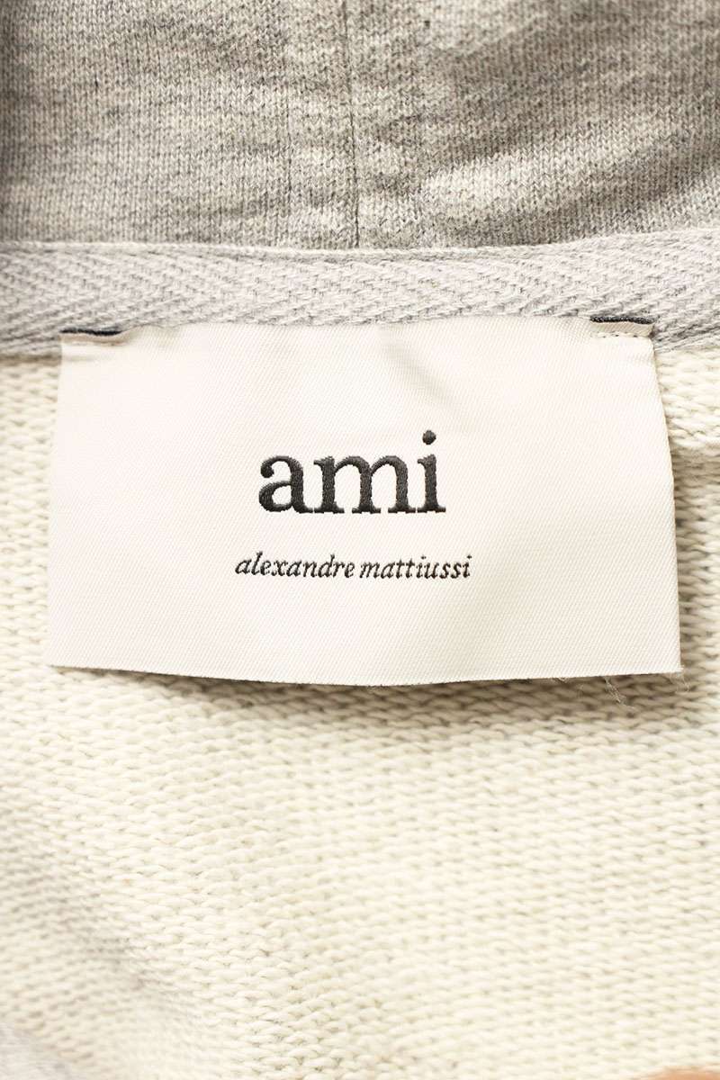 AMI 25AW Embroidered Pullover Hoodie Gray Size L