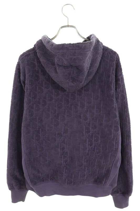 DIOR Oblique All-Over Jacquard Hoodie Purple Size M