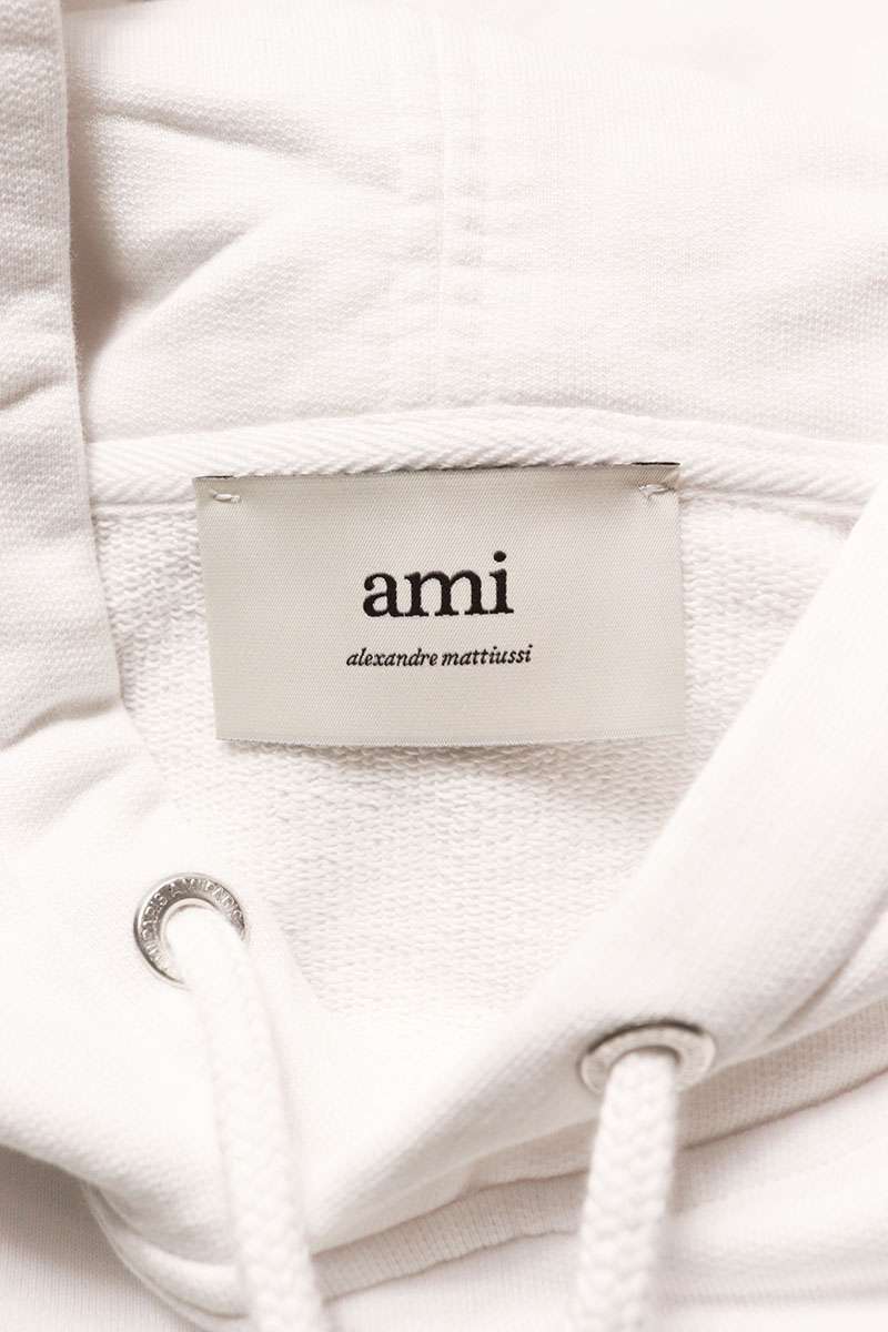 AMI Embroidered Hoodie White Size M