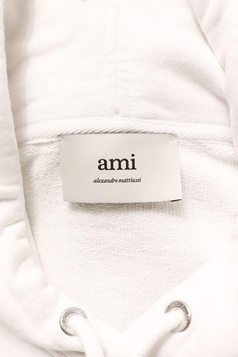 AMI Embroidered Hoodie White Size L