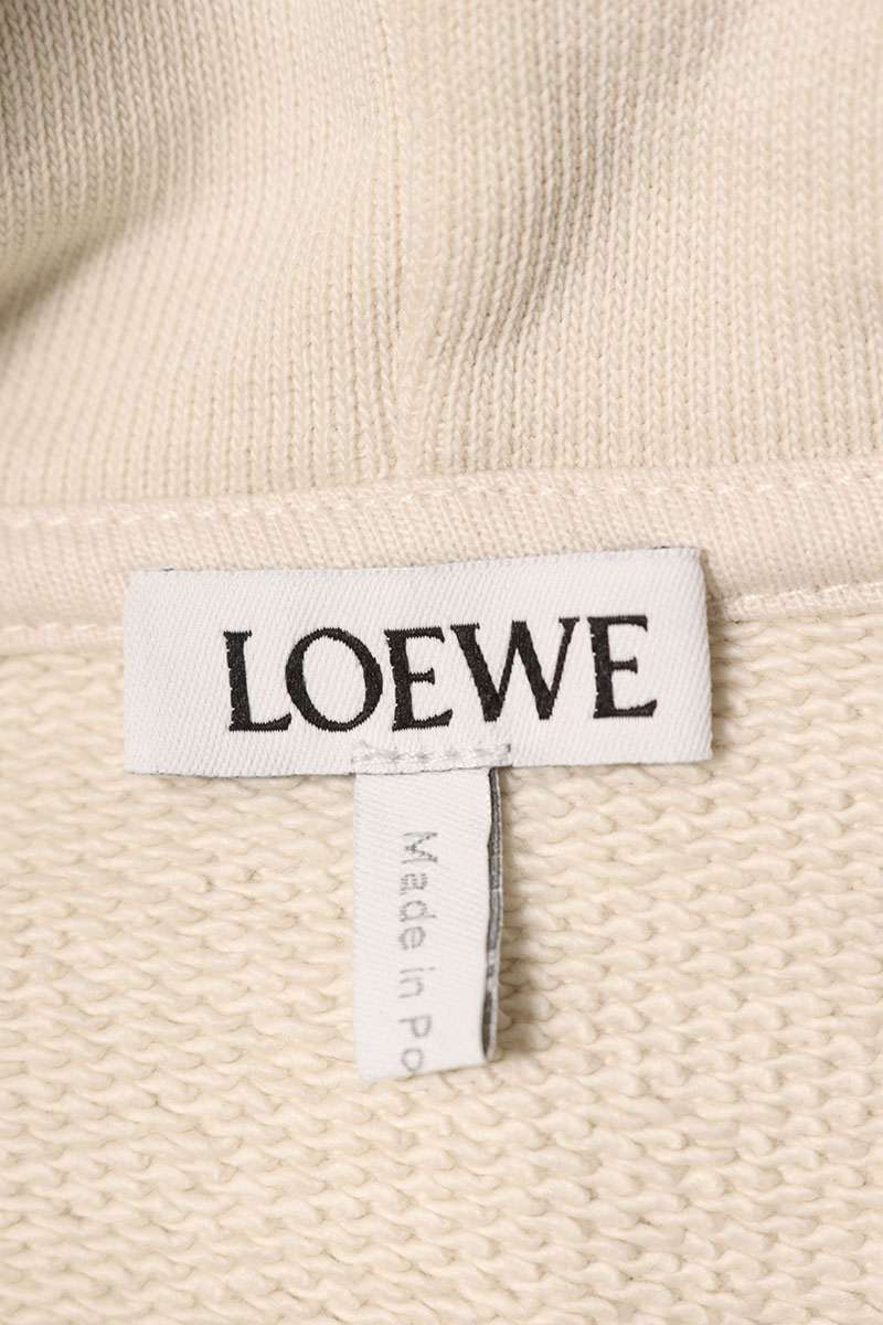 LOEWE Anagram Embroidered Pullover Hoodie Off-White Size XS