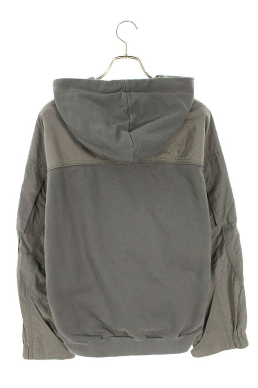 JUUN.J Nylon Paneled Pullover Hoodie Gray Size S