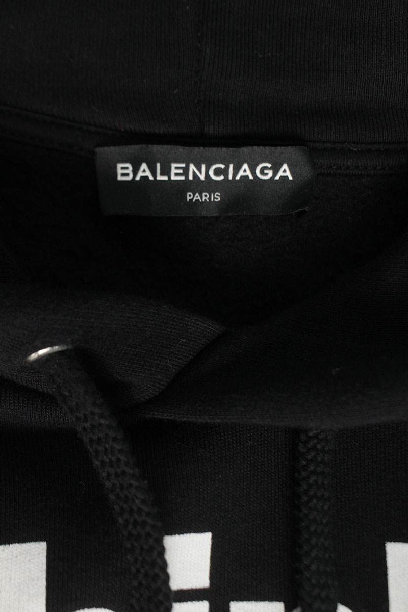 Balenciaga 18SS Think Big Print Pullover Hoodie Black Size XL